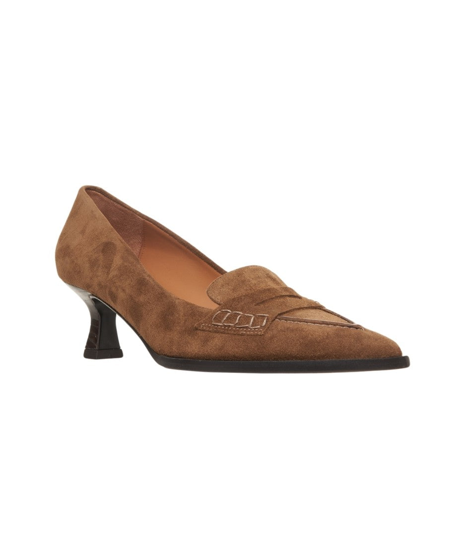 Billi Bi Moccasin-Detail Suede Pumps With Pointed Toe