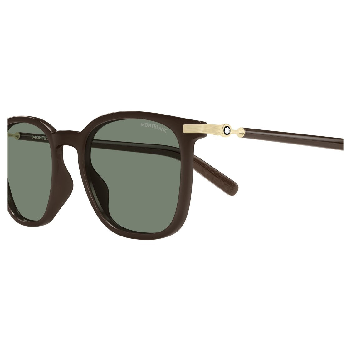 Montblanc Square Frame Sunglasses With Gold Accents