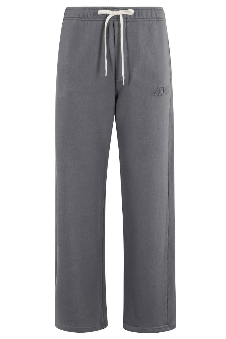 Autry Comfortable Grey Jogger Pants With Embroidered Logo