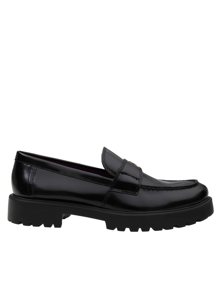 Tory Burch Lug Moccasin In Leather Color Black