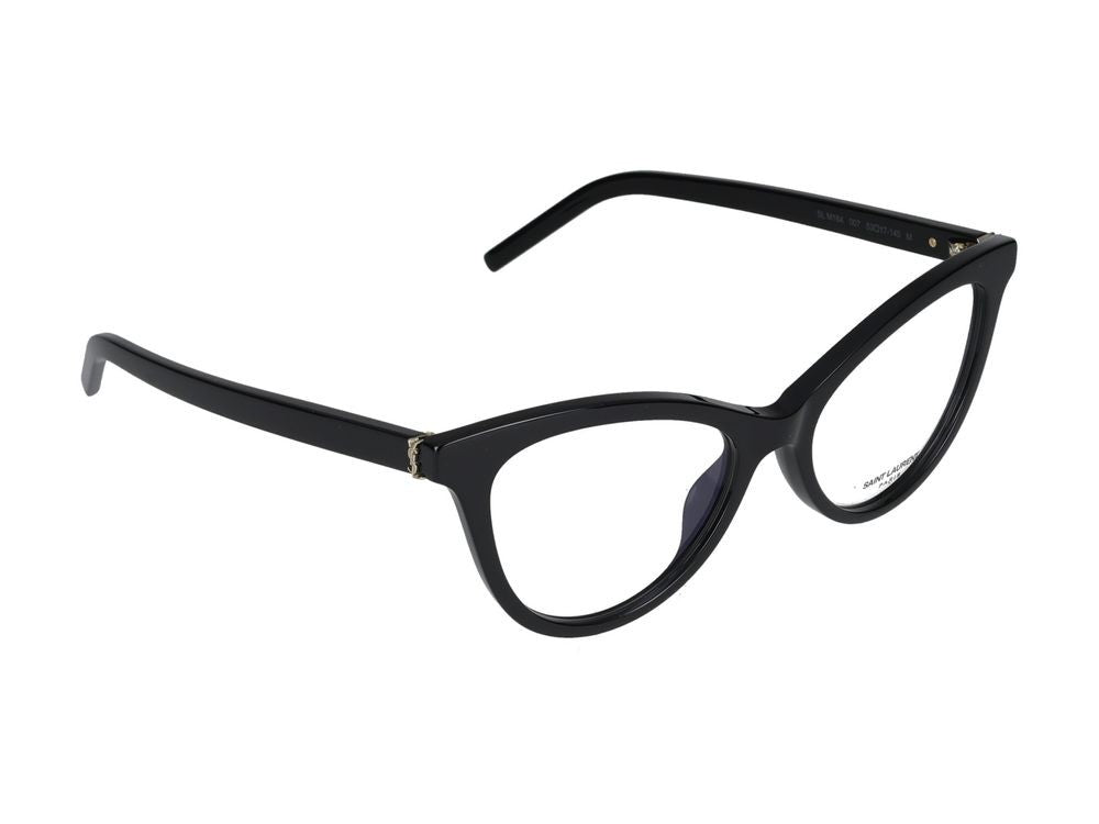 Saint Laurent Black Transparent Accents Rectangular Eyeglasses