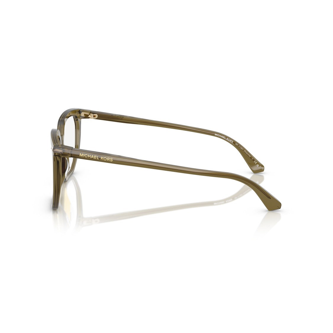 Michael Kors 0Mk4158u Geometric Transparent Olive Acetate Eyeglasses