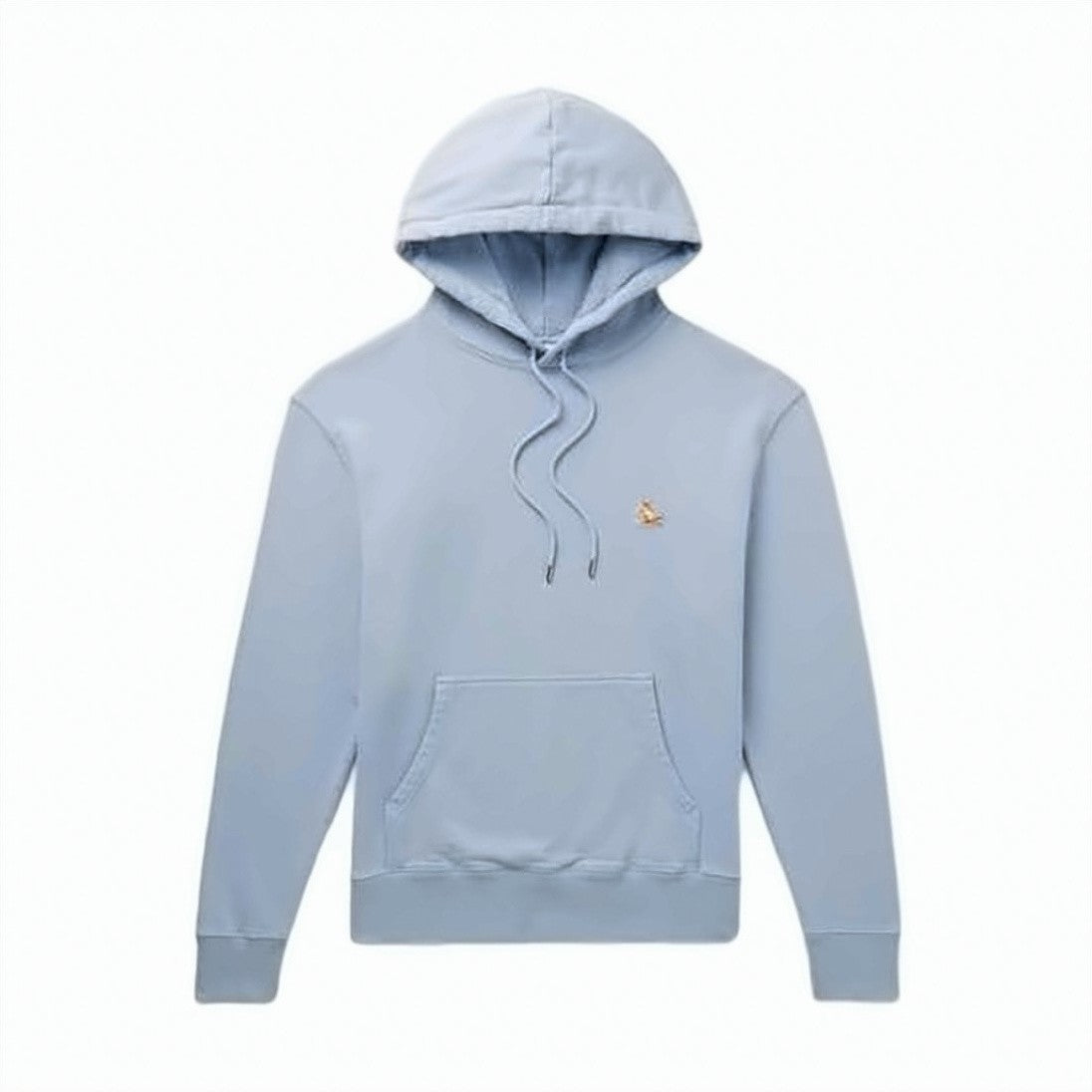 Maison Kitsuné Regular Fit Light Blue Hoodie With Patch Detail
