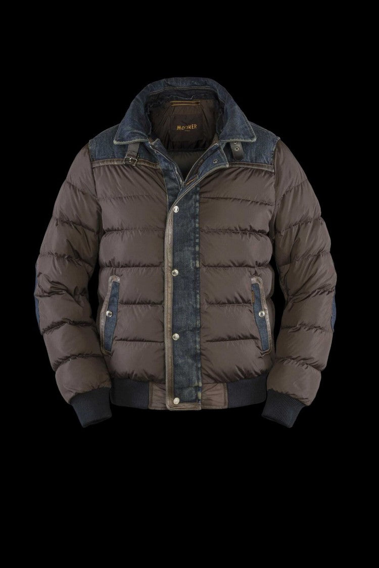 Moorer Brown Nylon Quilted Down Jacket