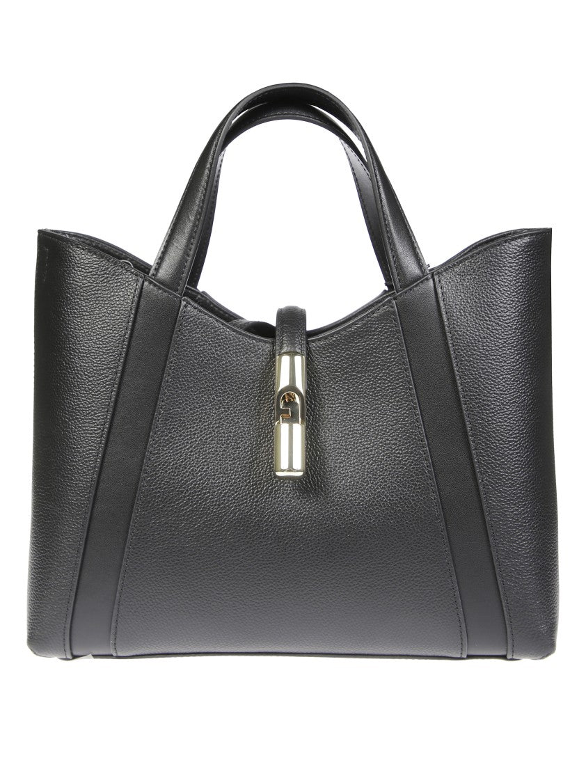 Furla Structured Black Leather Tote