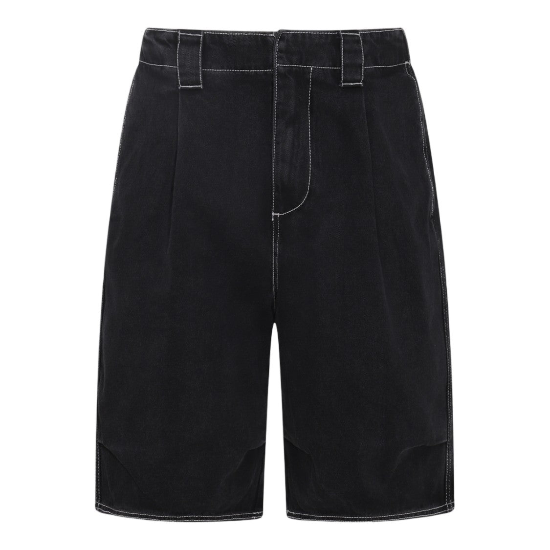 Sunnei Mid-Length Relaxed Fit Shorts With Contrasting White Stitching