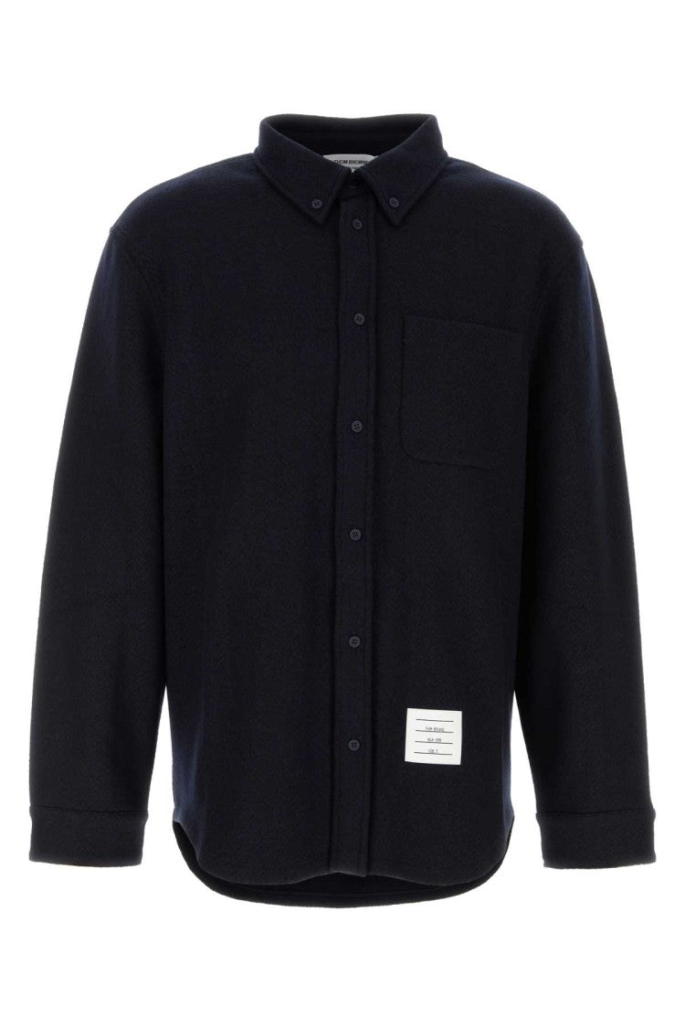 Thom Browne Midnight Blue Cotton Blend Oversize Shirt
