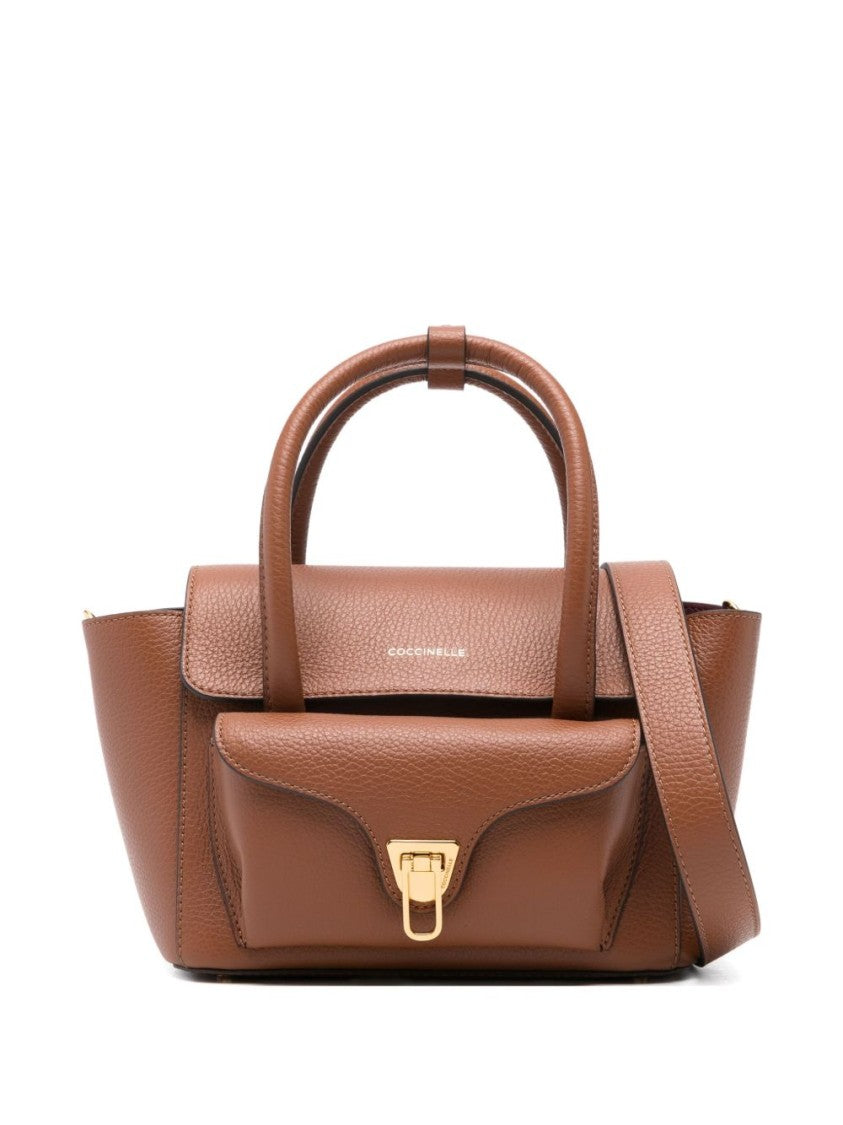 Coccinelle Textured Leather Shopper Bag With Gold-Tone Clasp