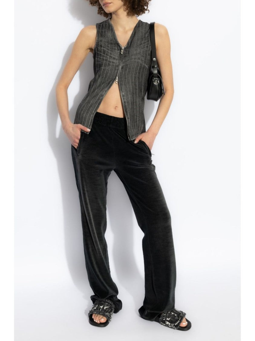 Diesel Velvety Trousers With Elastic Waistband