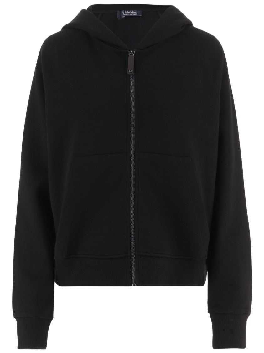 Max Mara Hooded Sweatshirt With Front Zip Closure And Functional Pockets