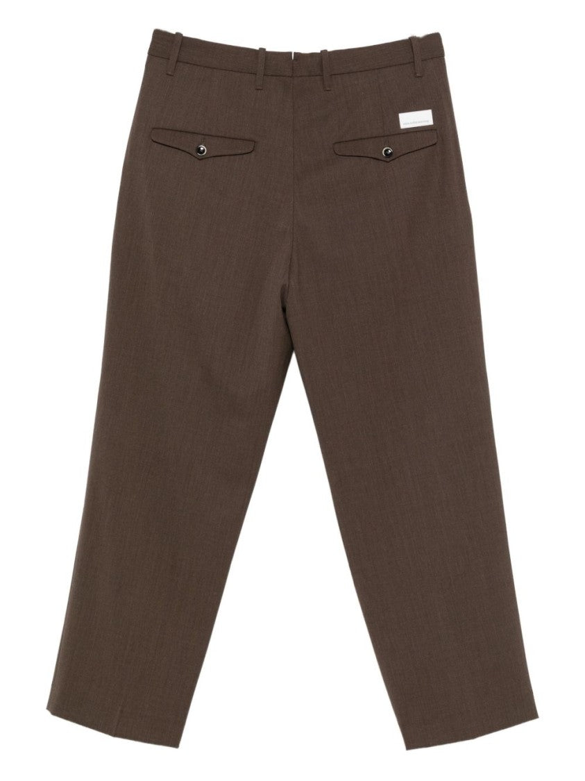 Nine In The Morning Tailored Mid-Length Trousers With Pleats And Buttoned Pockets