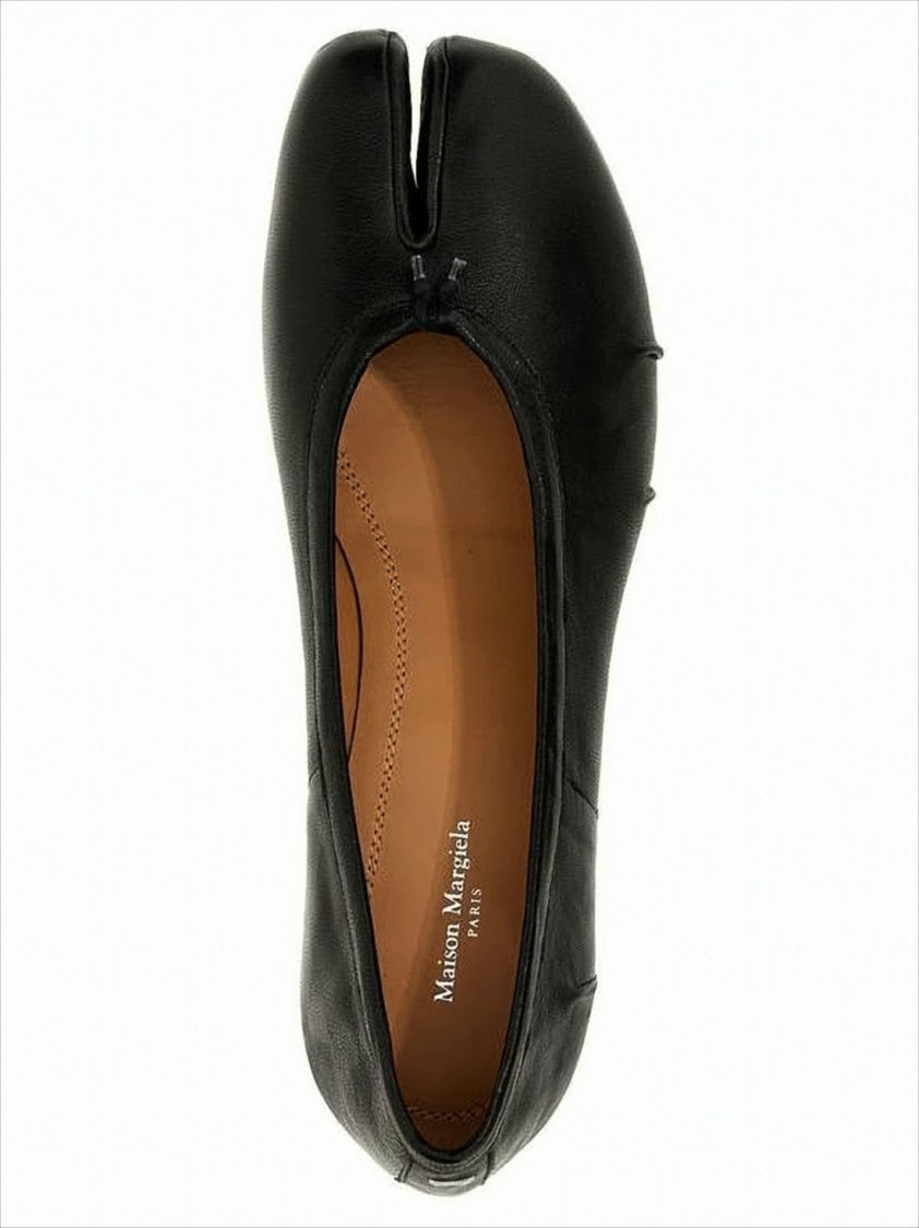 Maison Margiela Split-Toe Design Black Lambskin Pumps With Calfskin Lining