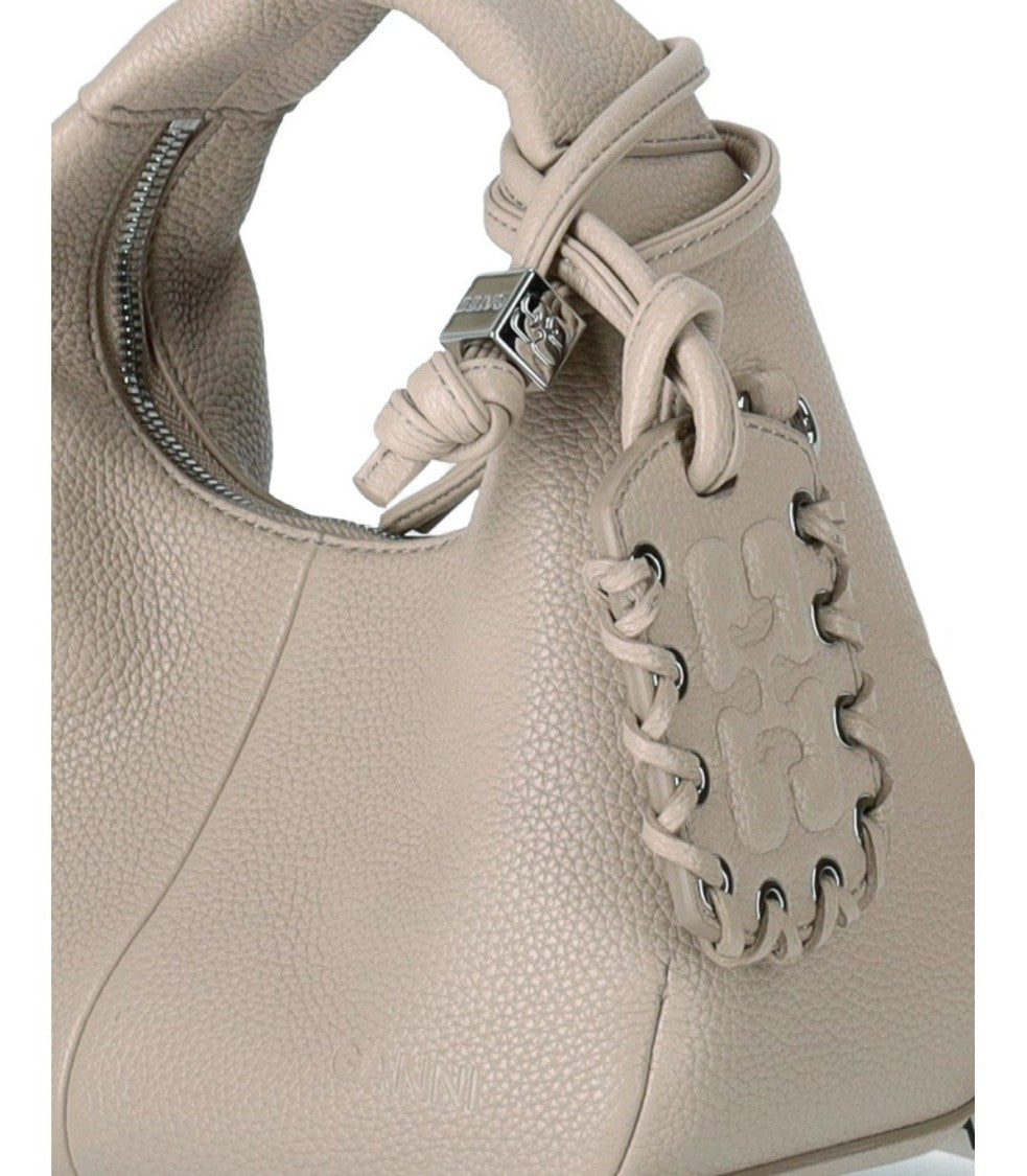 Ganni Hobo Mini White Pepper Bag