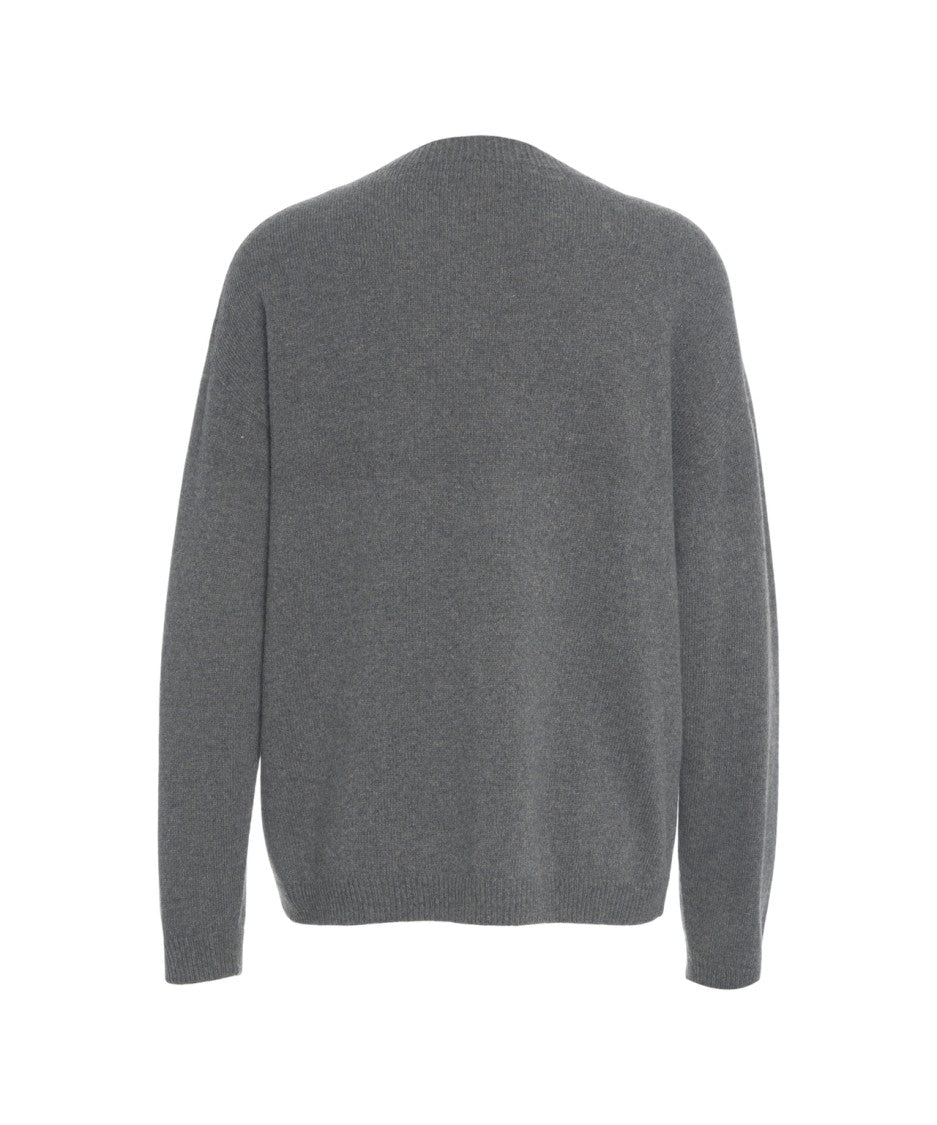 Jucca Cashmere Sweater With Classic Crew Neck And Ribbed Detail