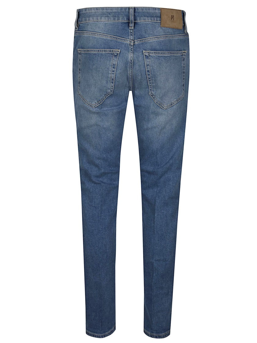 Pt Torino Blue Reggae Cotton Tapered Jeans