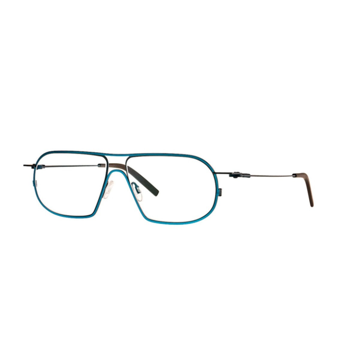 Theo Eyewear Blue Isogon Stainless Steel Pilot Sunglasses