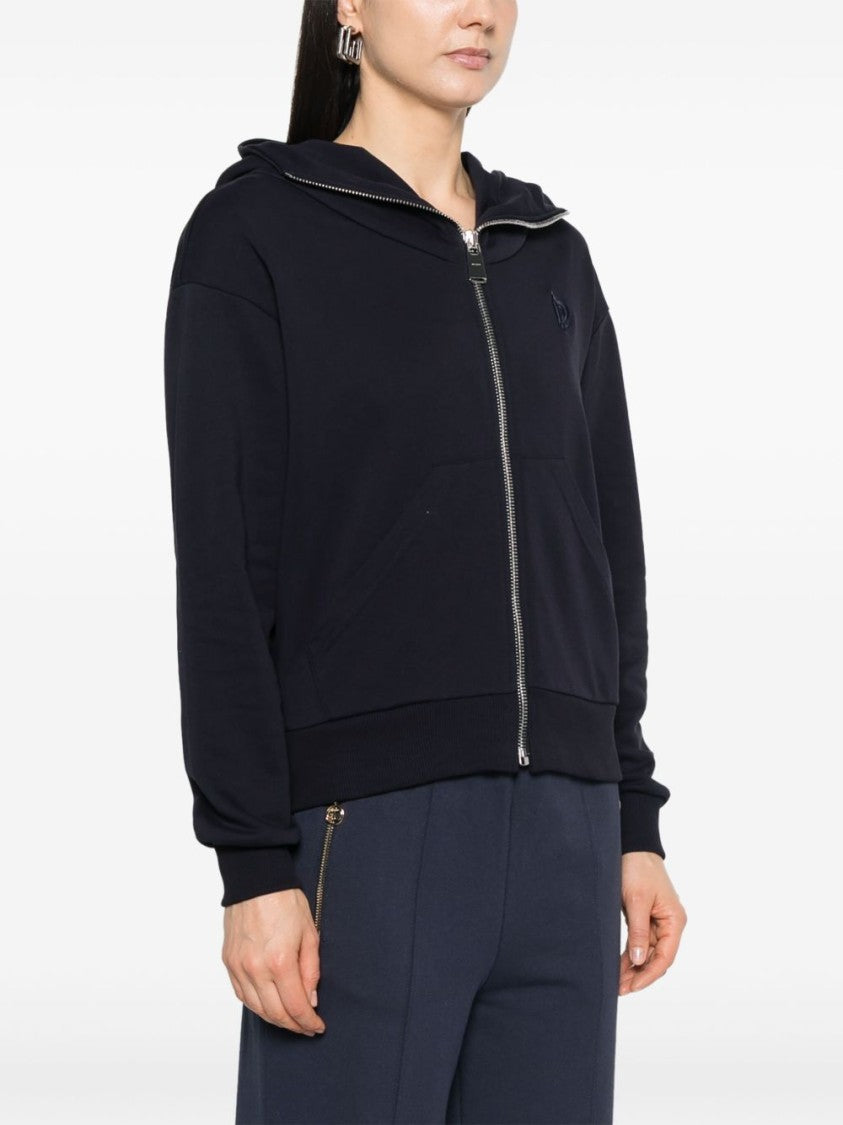 Dondup Zip-Up Blue Hoodie With Cozy Hood