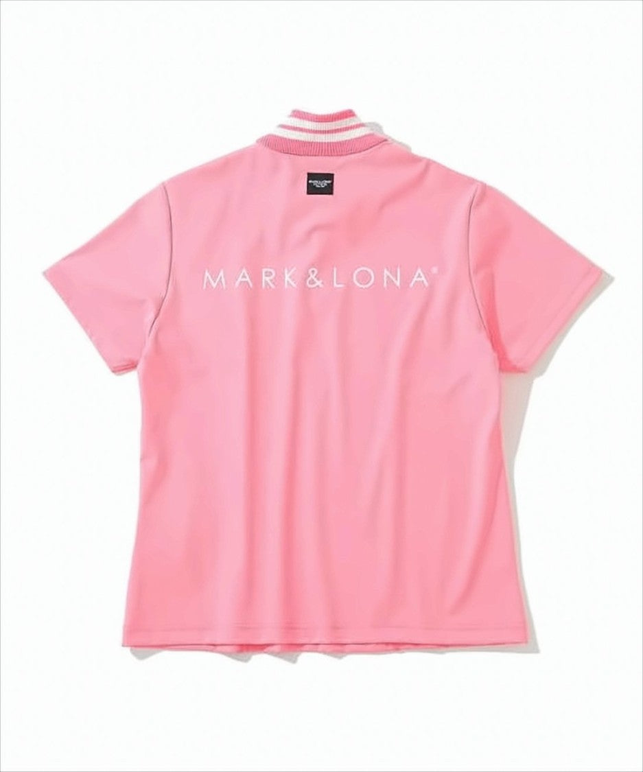 Mark&Lona Short-Sleeved Half-Zip Top With Ribbed Collar