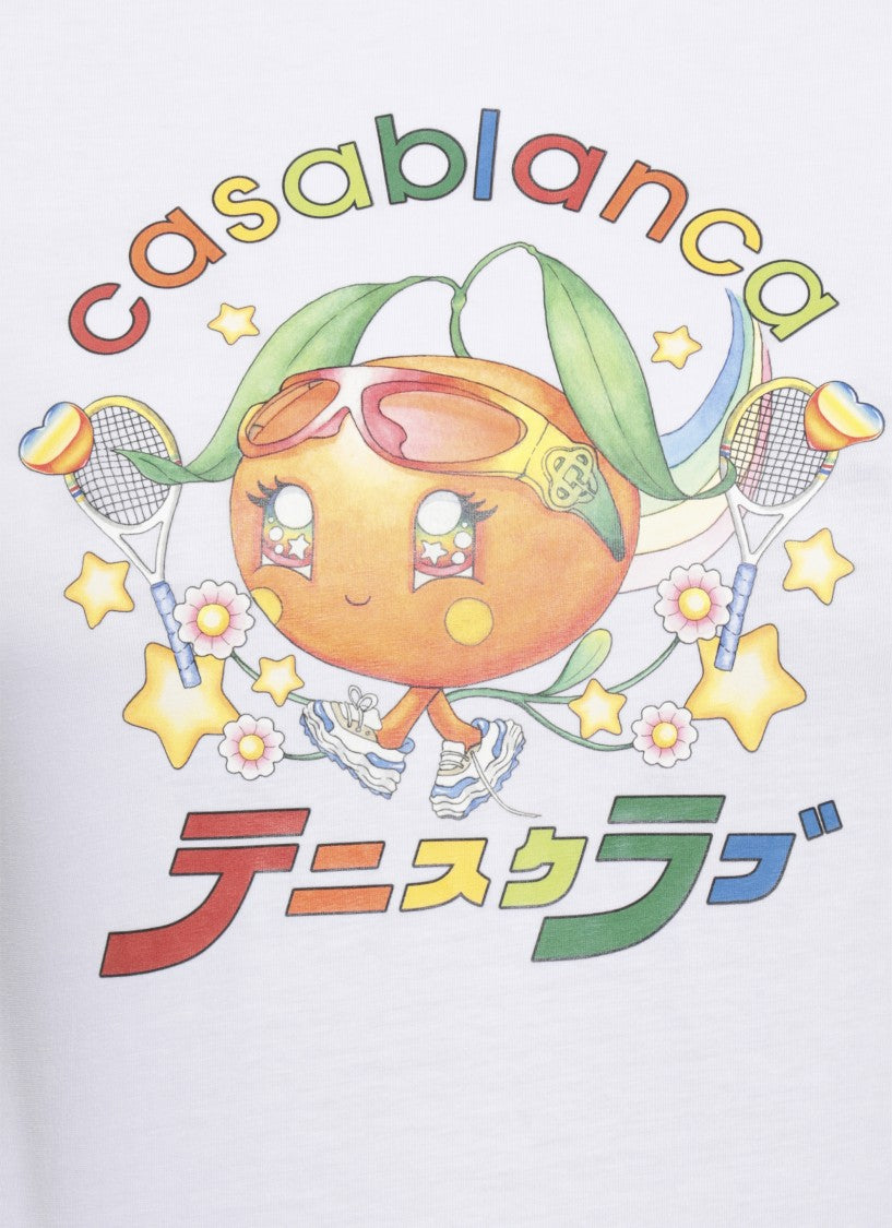 Casablanca Playful Cotton T-Shirt With Contrasting Prints And Trims