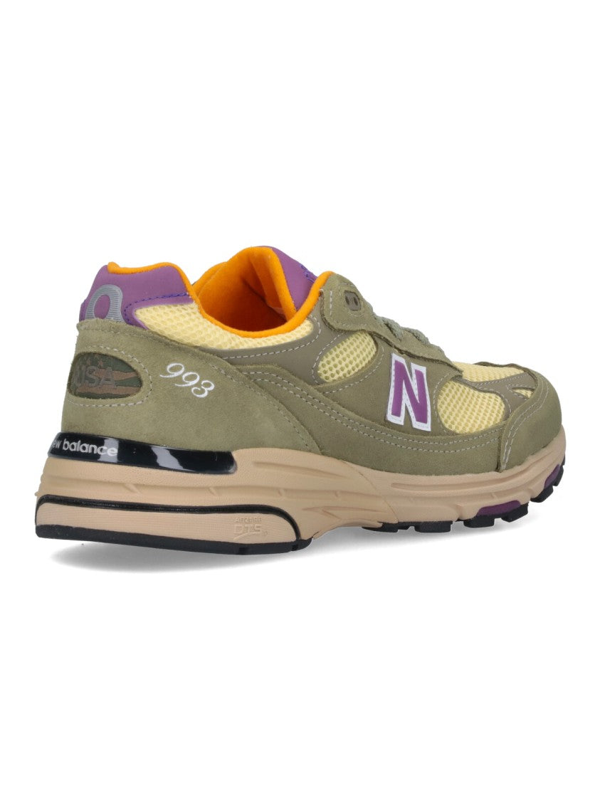 New Balance Suede Sneakers With Breathable Mesh And Accented Logos