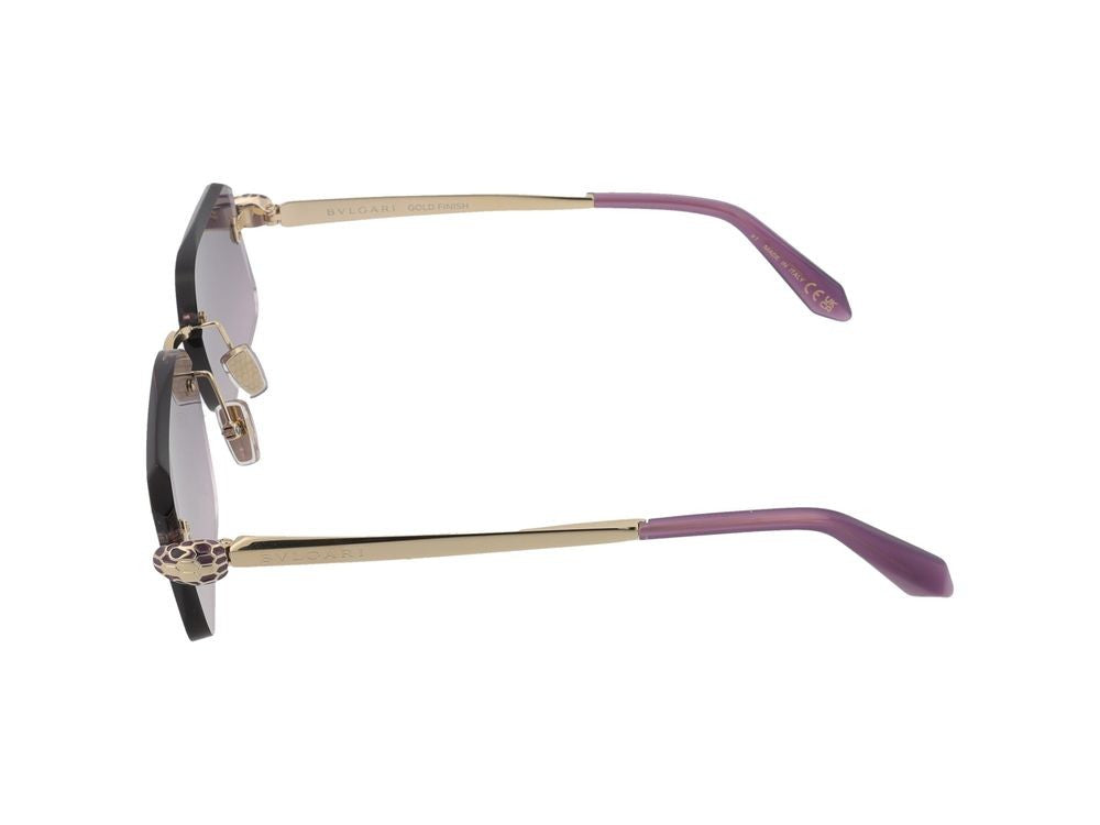 Bulgari Gradient Purple Lens Rimless Rectangular Sunglasses