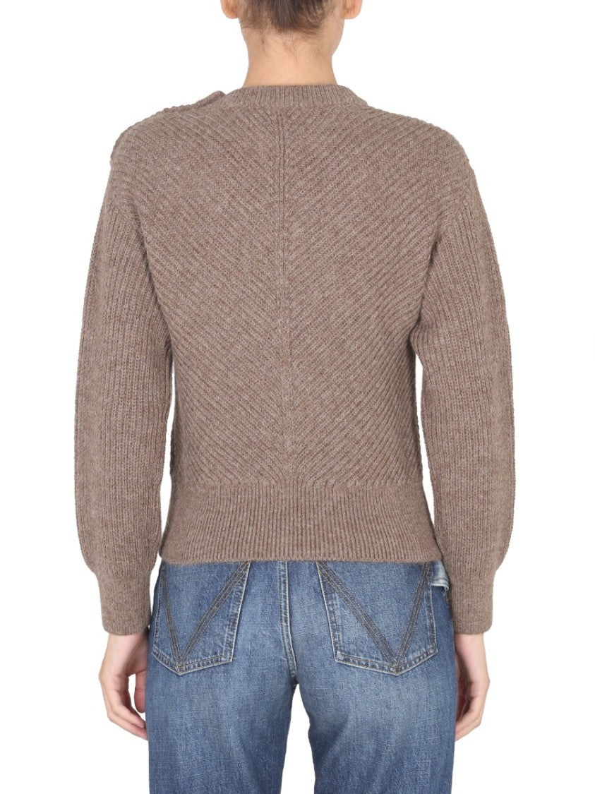 Bottega Veneta Alpaca Knit Sweater With Chevron Pattern