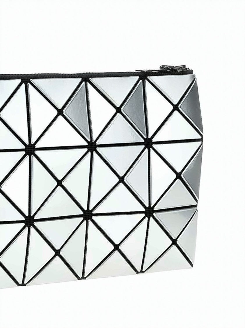 Baobao Geometric Silver Shoulder Bag With Interconnected Triangular Design