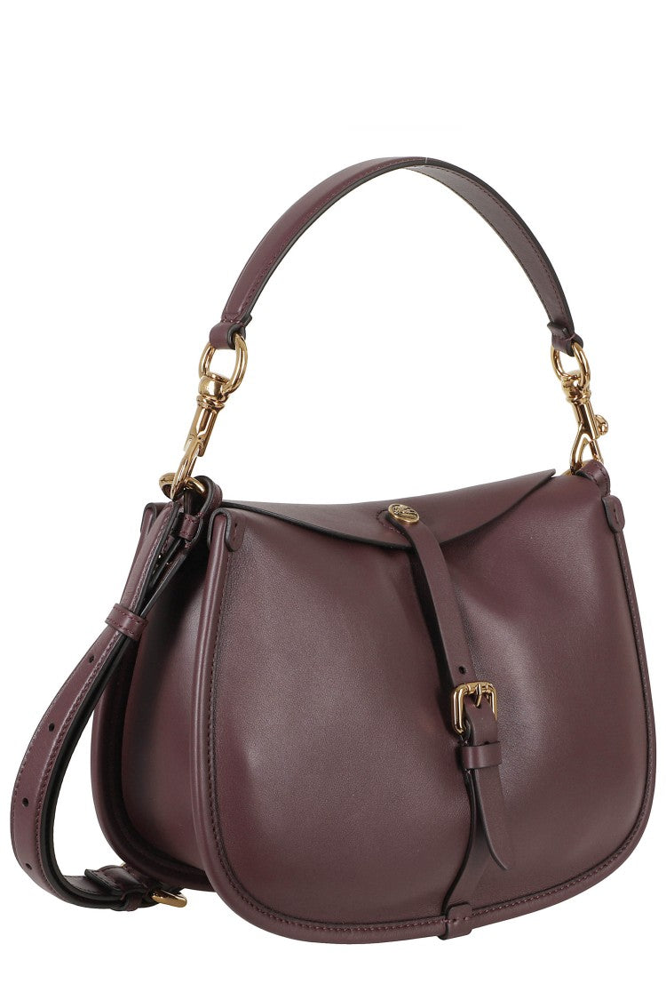 Etro Wine Curved Pony Leather Crossbody Handbag