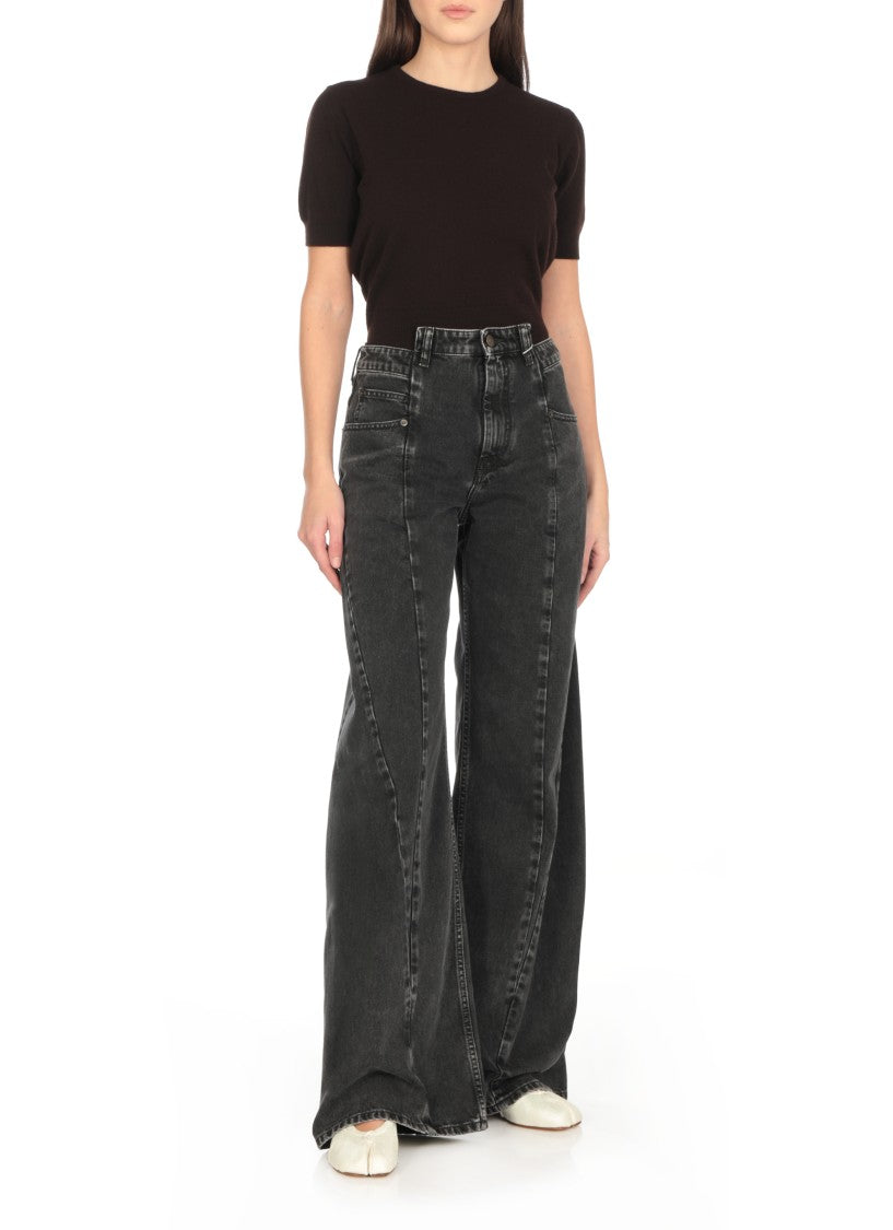 Maison Margiela Pearly Leather Tabi Slingback With Ankle Belt