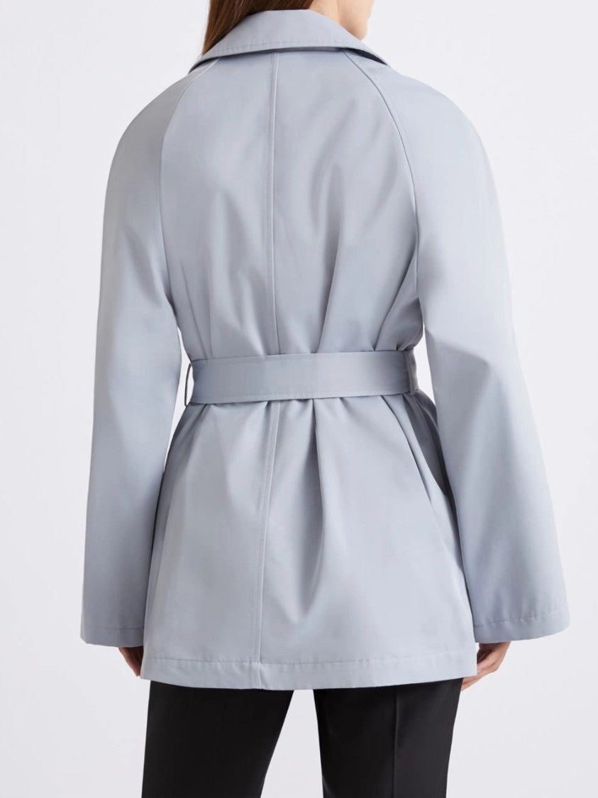 Marella Blue Mllumido Double-Breasted Light Belted Jacket