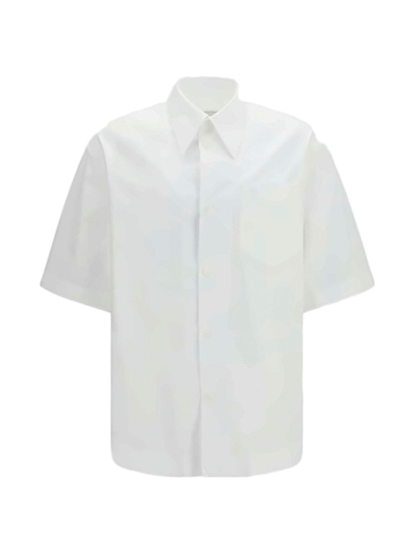Ami Paris Minimalist White Short-Sleeve Poplin Shirt