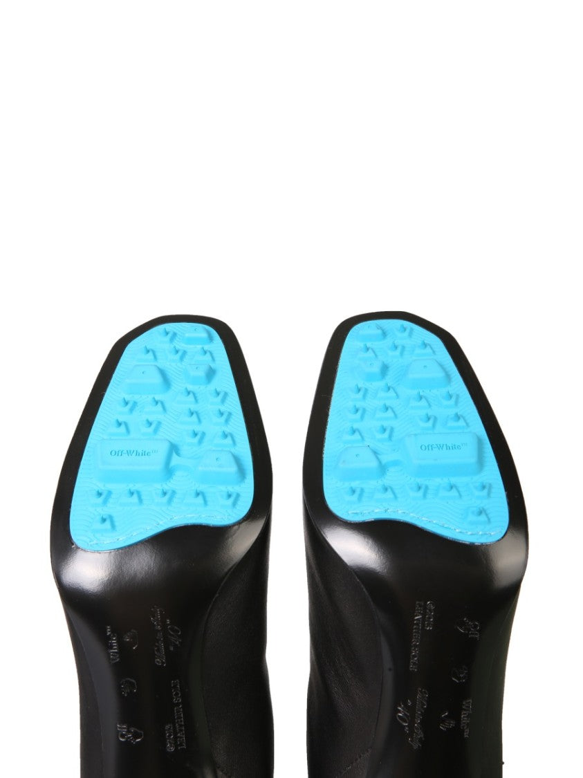 Off-White Lace-Up Black Leather Boots