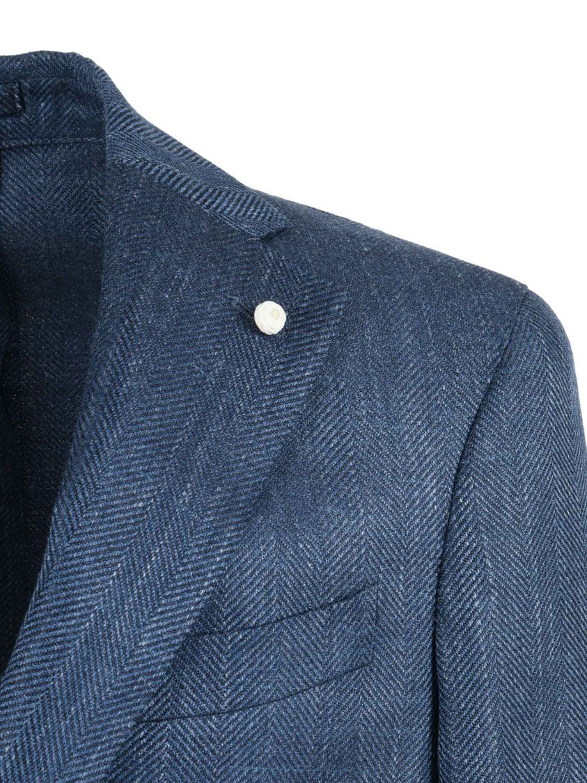 Luigi Bianchi Tailored Drop 7 Herringbone Blazer