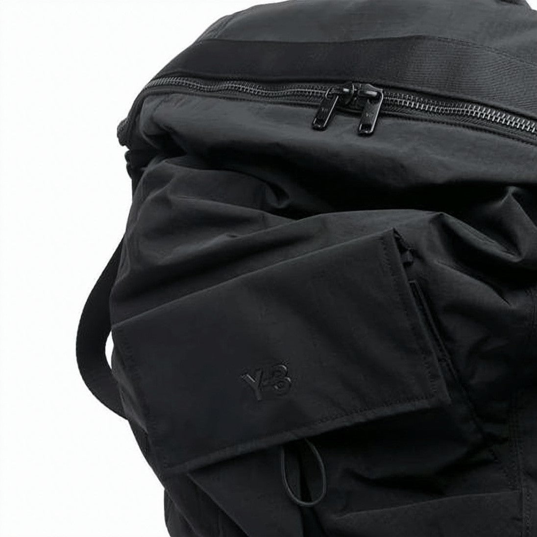 Y-3 Black Backpack With Double Zipper Closure