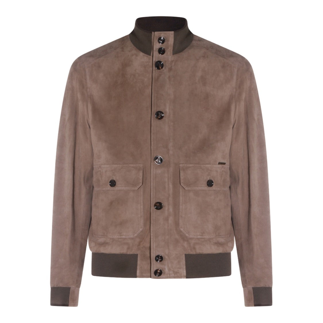 Moorer Soft Suede Jacket With Ribbed Collar
