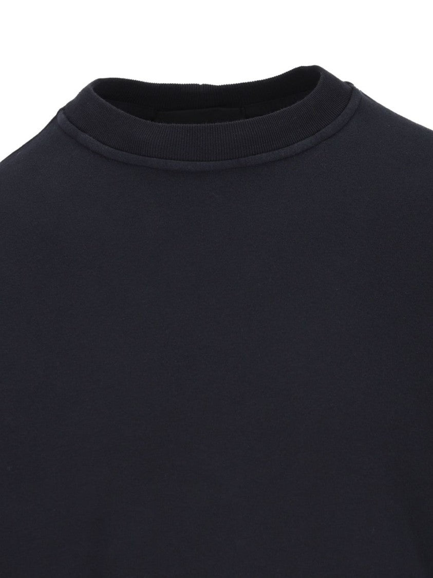 Stone Island Crewneck Sweatshirt In Stretch Organic Cotton Blend With Logo Badge