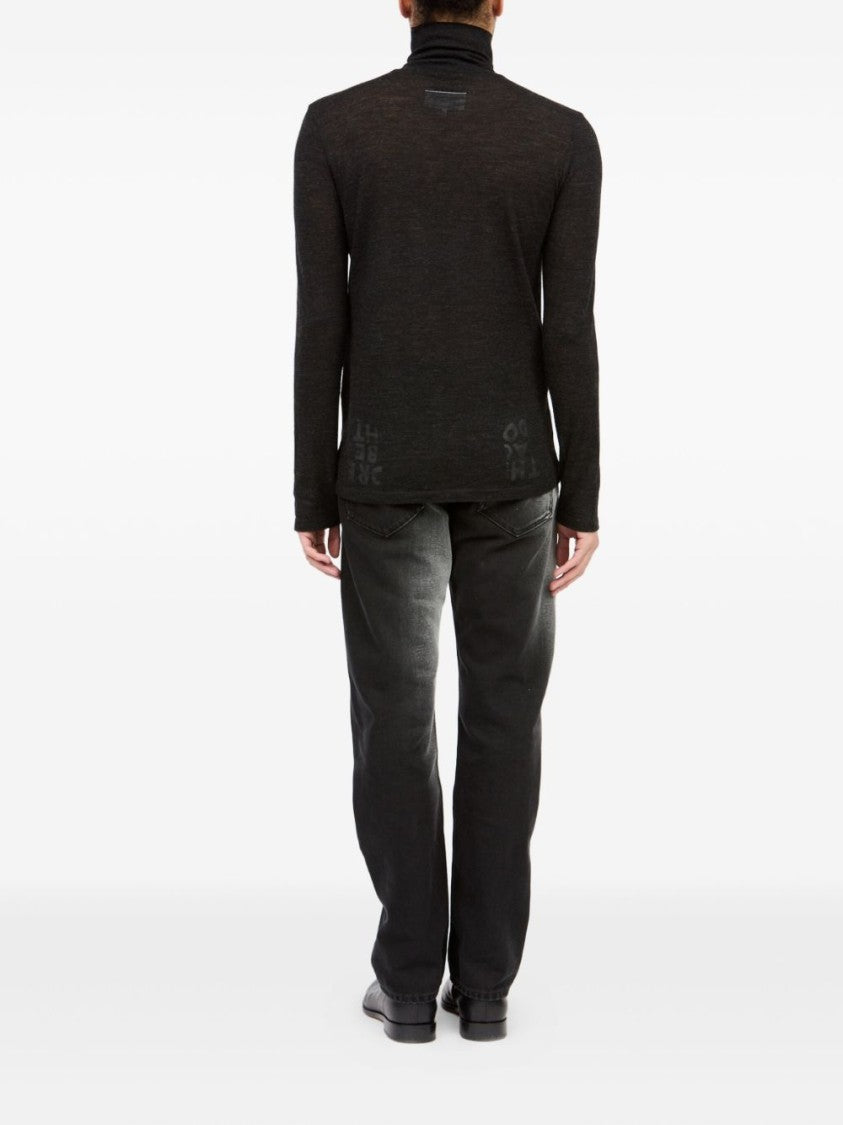 Mm6 By Maison Margiela High Neck Tailored Knit Sweater