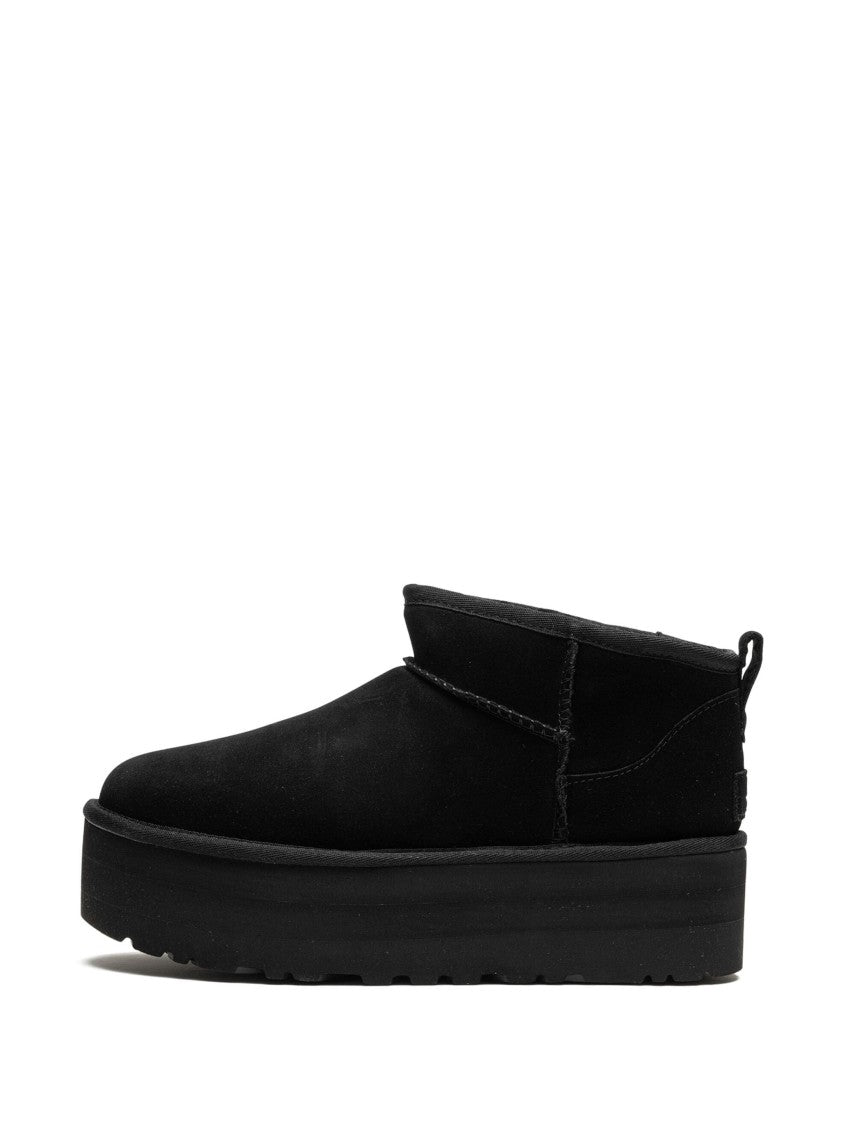 Ugg Black Classic Ultra Mini Leather Platform Sneakers
