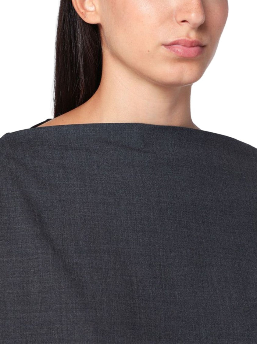 Parosh Chic Anthracite Blouse With Textured Pattern And Buttoned Cuffs
