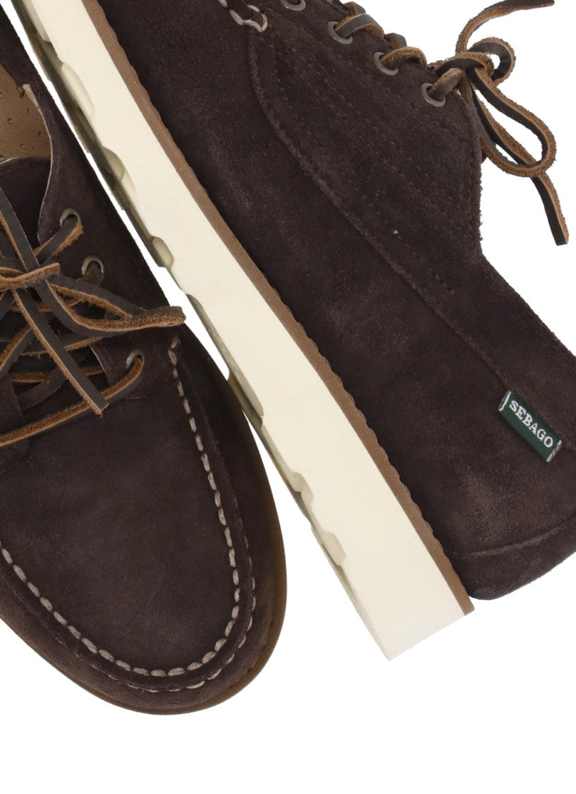 Sebago Rich Brown Suede Textured Grip Sole Loafers