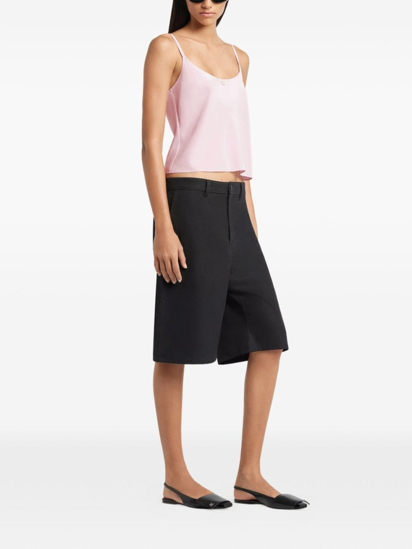 Courrèges Cropped Tank Top With Adjustable Spaghetti Straps