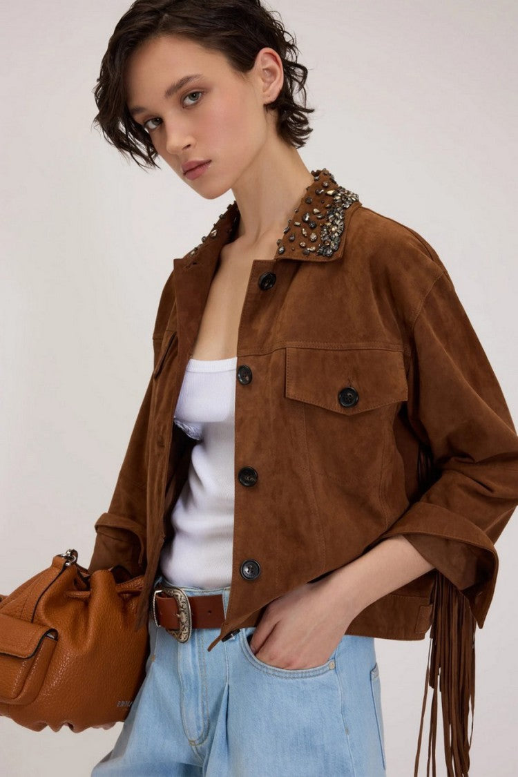 Ermanno Beige Technical Nylon Zip-Up Jacket