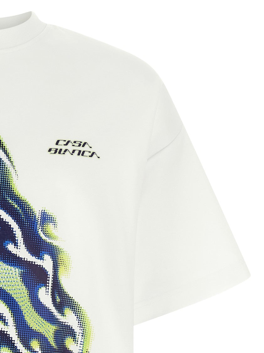 Casablanca 'Flaming Tennis Ball' T-Shirt