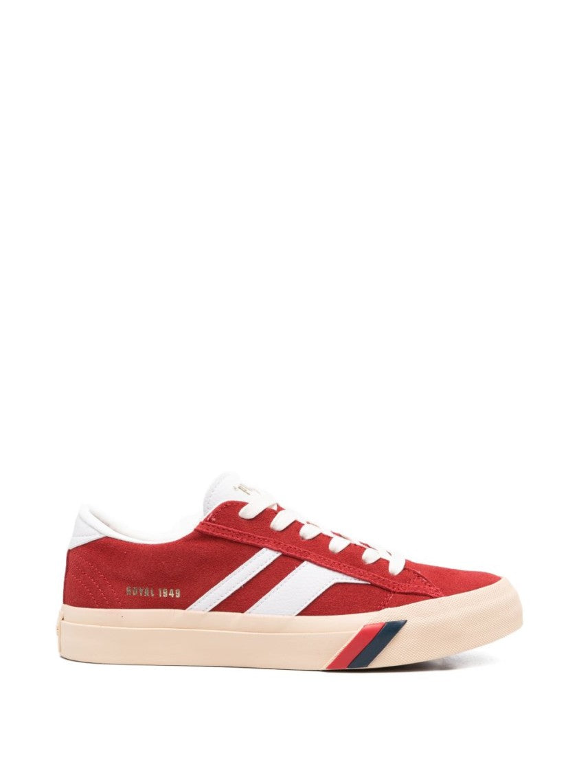 Pro-Keds Low-Top Sneakers With Red Stripes And Lace-Up Design