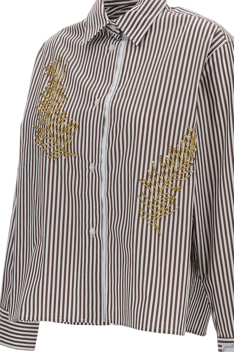 Des Phemmes Striped Beaded Shirt