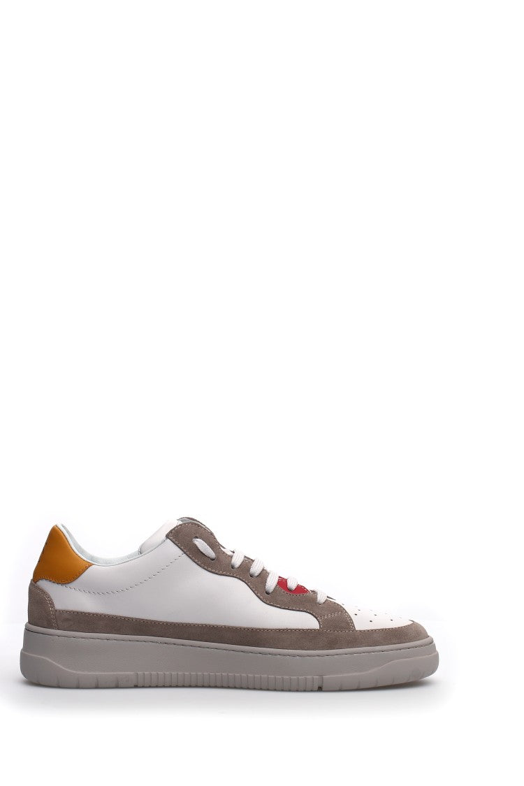 Candice Cooper Low-Top Lace-Up Shoes Taupe Suede Accents