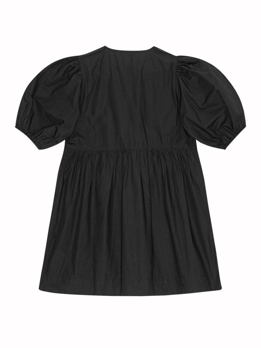 Ganni Organic Cotton Voluminous Bow Mini Dress