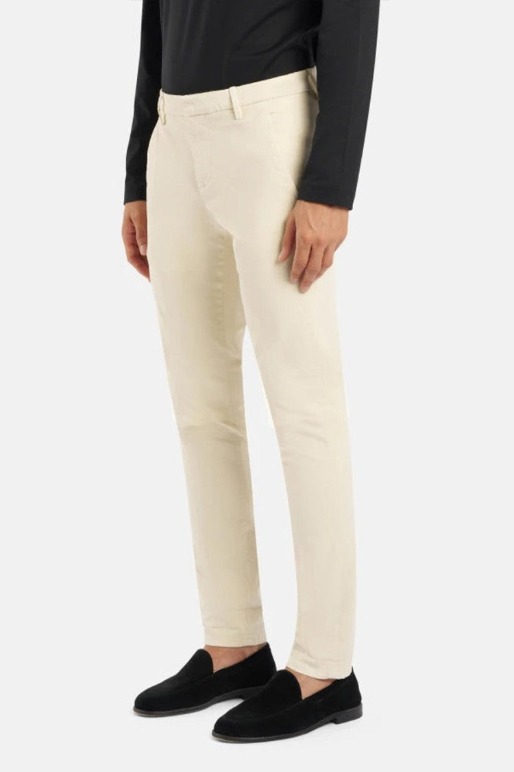 Dondup White Cuffed Chino Trousers