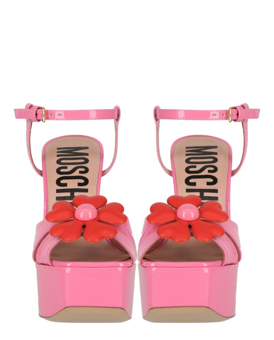 Moschino Flower-Appliqué Platform Sandals