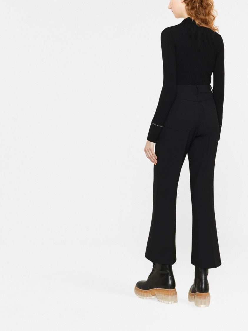 Stella Mccartney Black Trousers Tailored Wide-Leg Fabric Pants